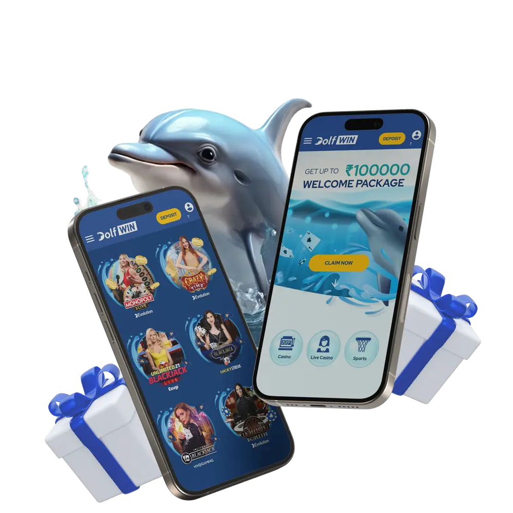 Use the handy Dolfwin app for your bets and slots.
