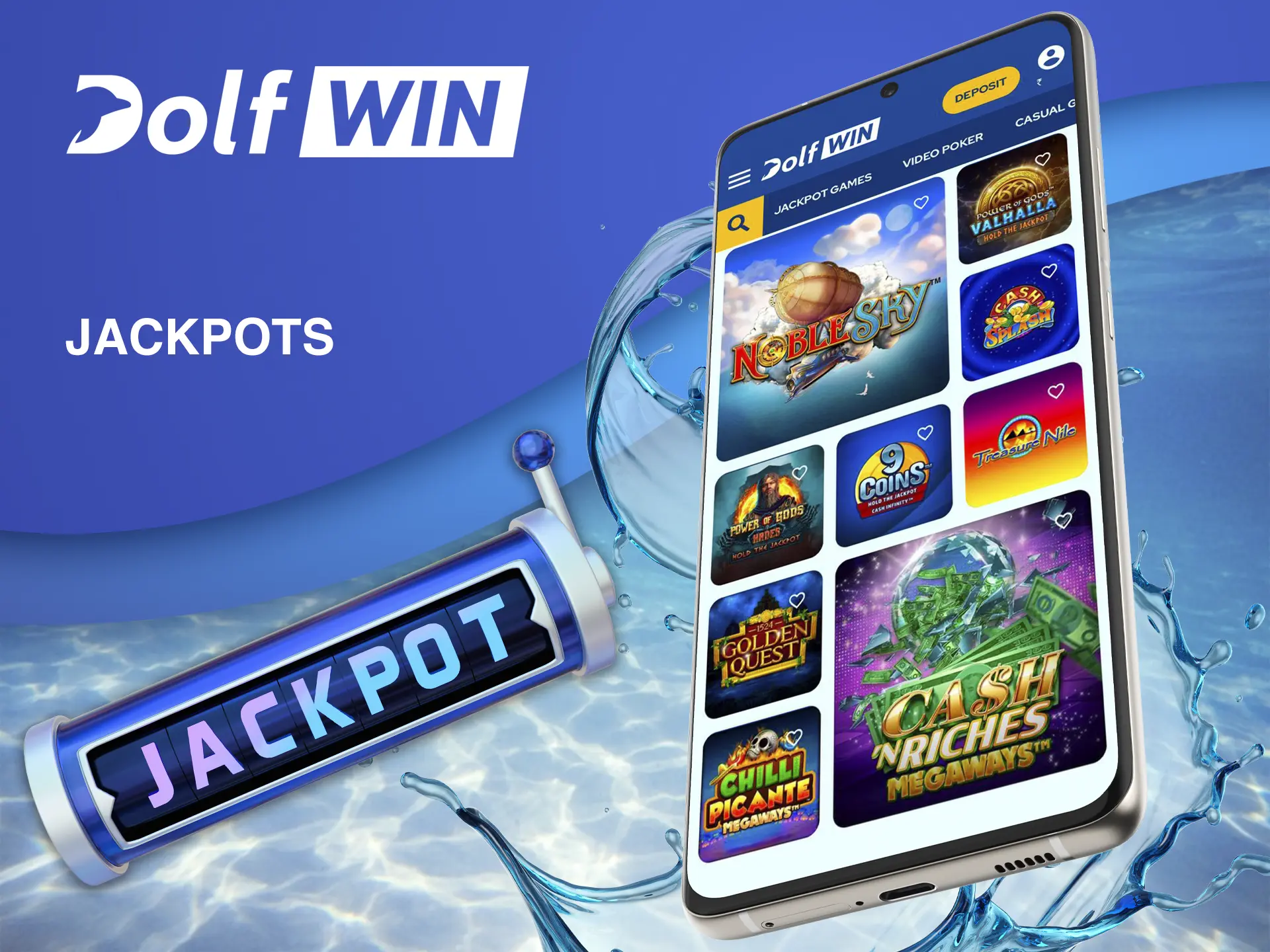 Score big when playing jackpot games from Dolfwin.