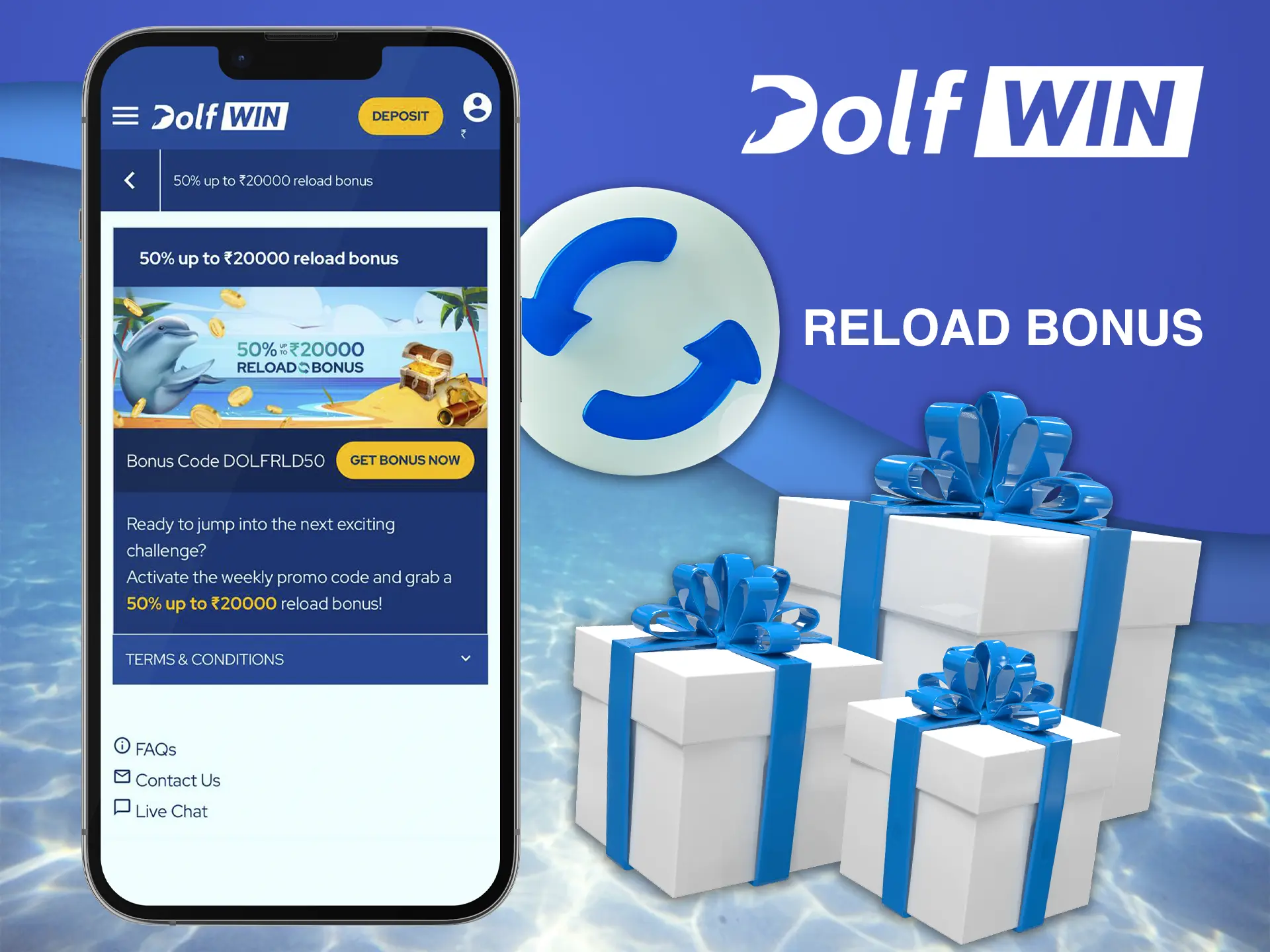 Regularly increase your personal deposit at Dolfwin with the bonus programme from the casino.