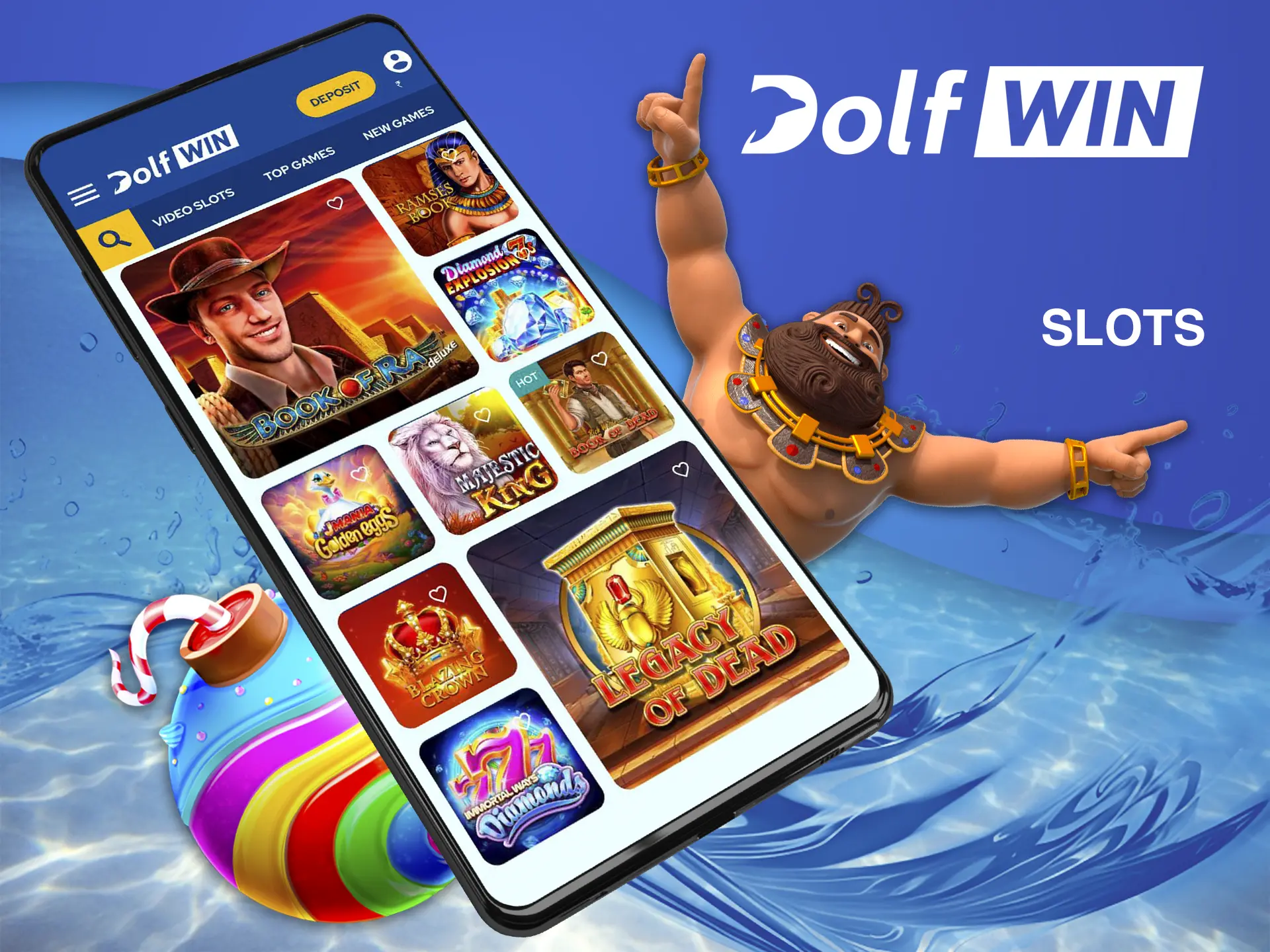 Test your luck when playing the best slots from Dolfwin Casino.
