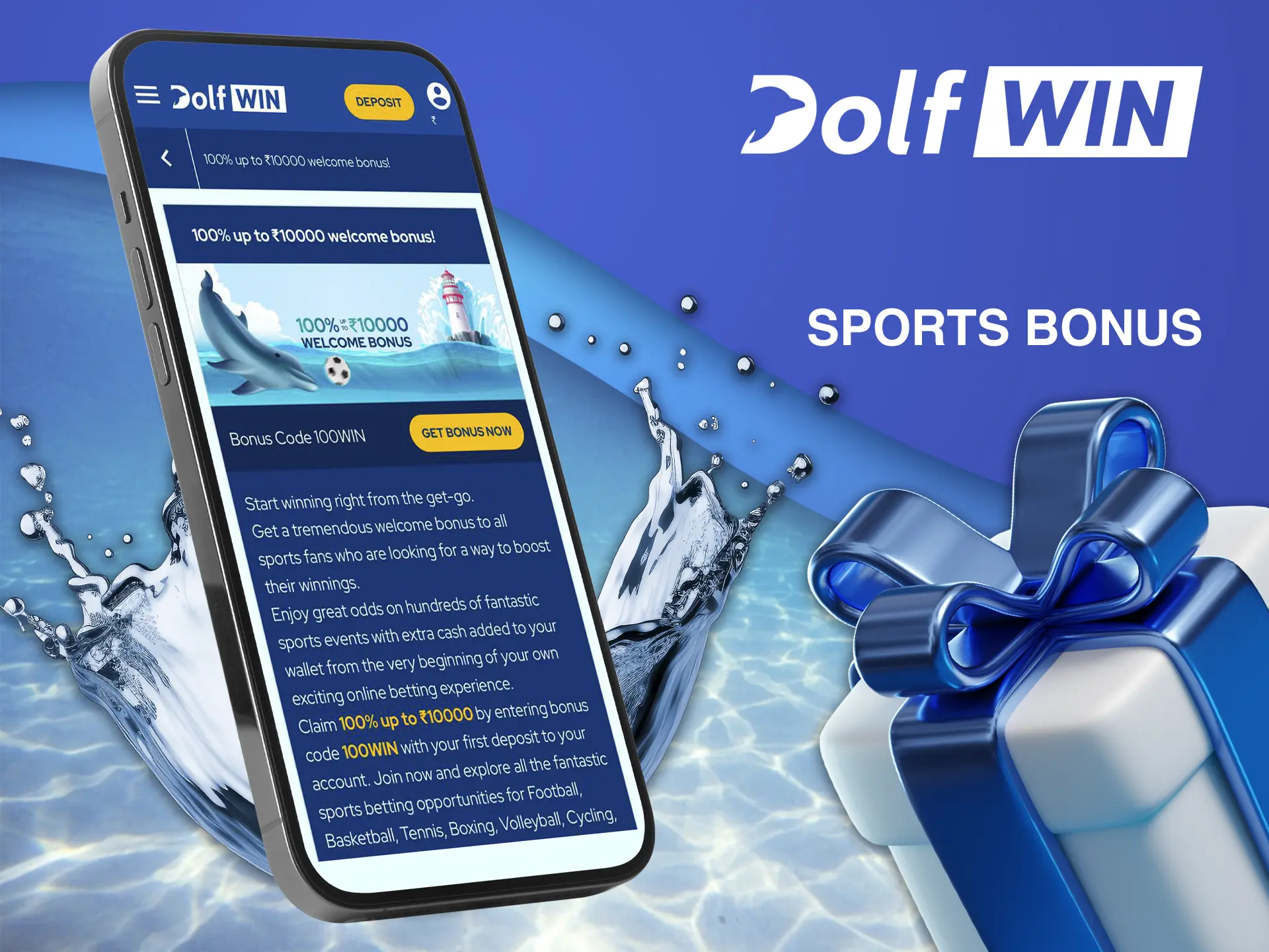 Take advantage of the sports bonus to be able to place large bets on popular disciplines at Dolfwin.