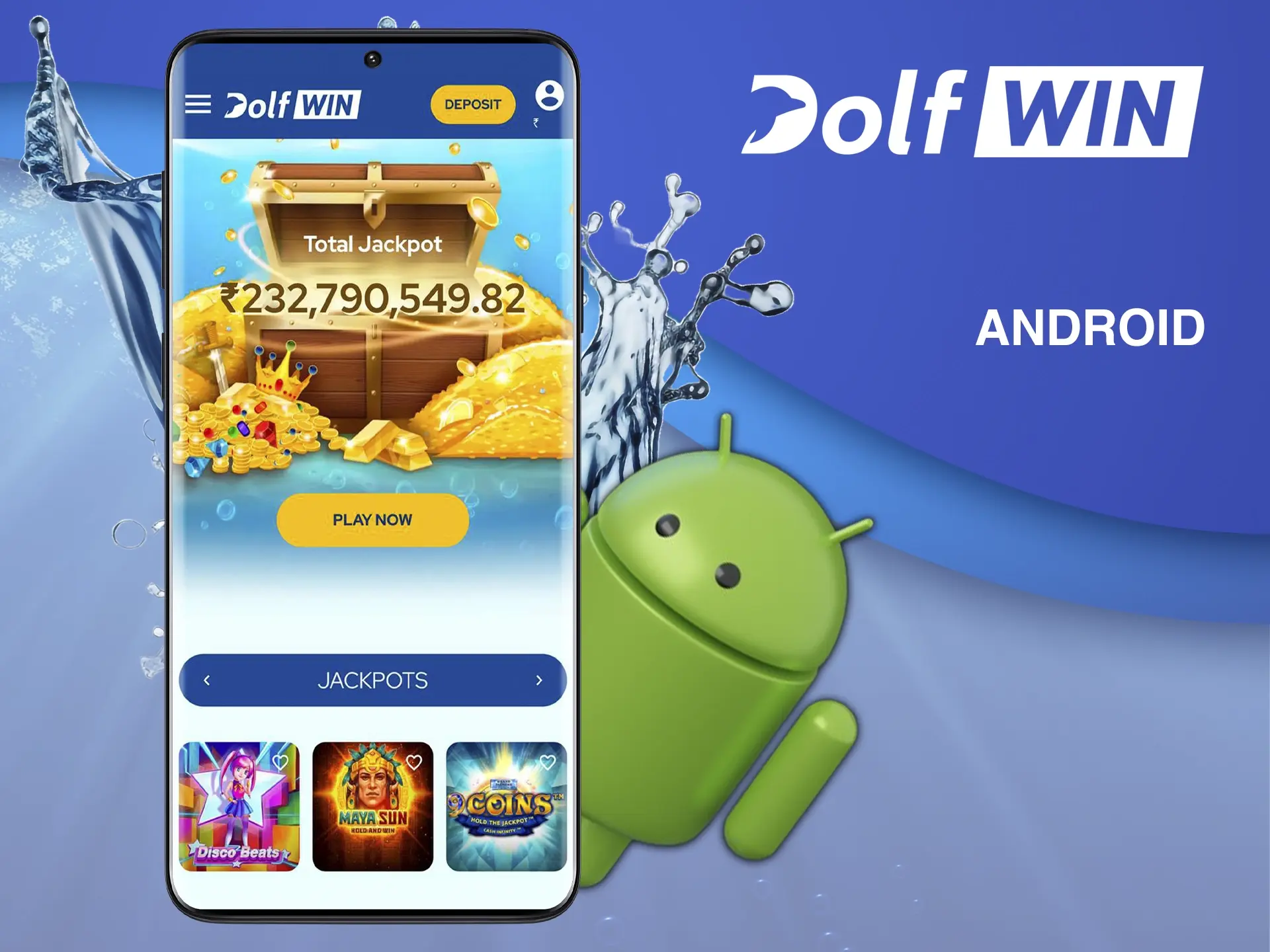 Download the Dolfwin app for Android systems to have quick access to the casino.