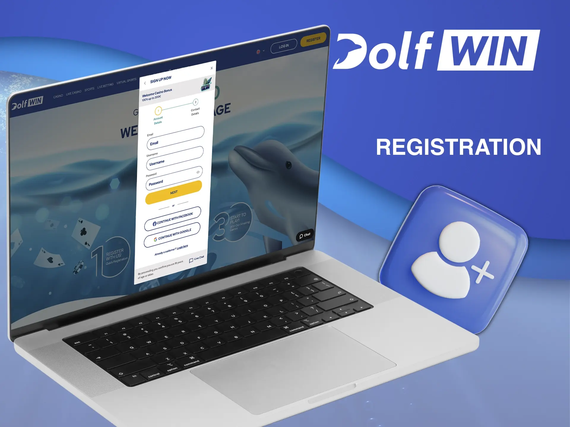 Complete your registration for a quick dive into the world of Dolfwin Casino.