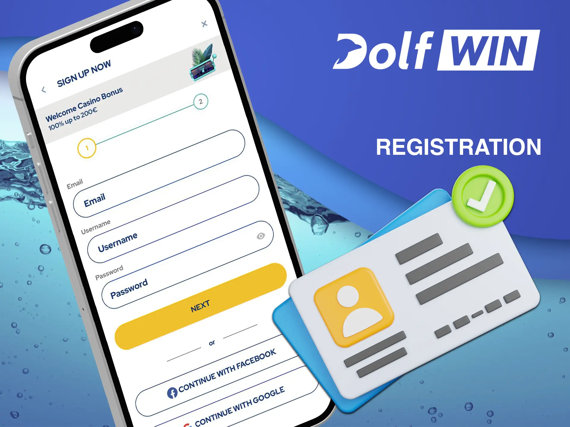 Be careful when registering with Dolfwin and only enter valid data.