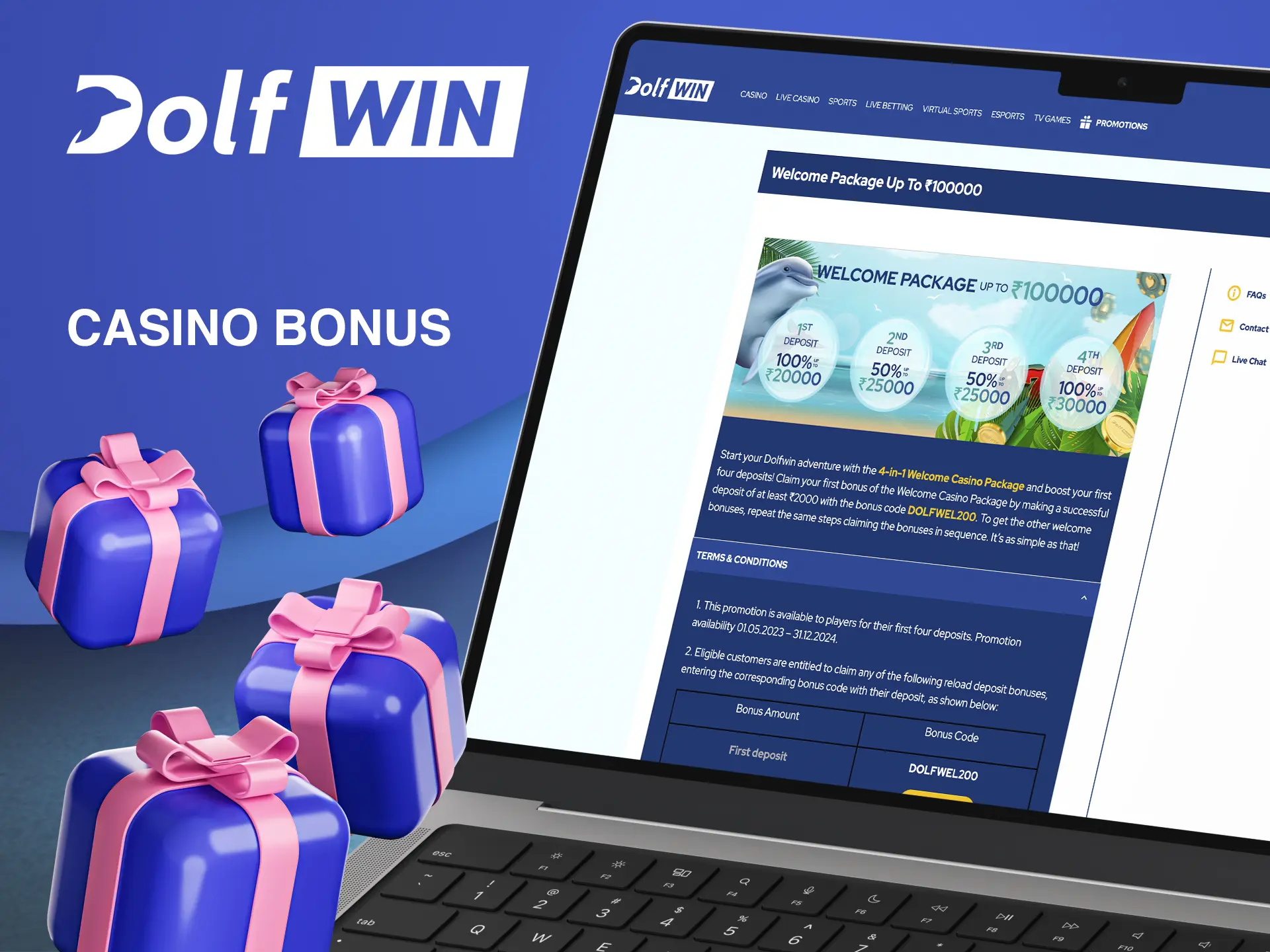 Take advantage of the bonus at Dolfwin Casino to beat the dealers with confidence.