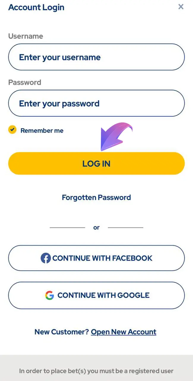 Be sure to log in to your account to start funding your Dolfwin account.