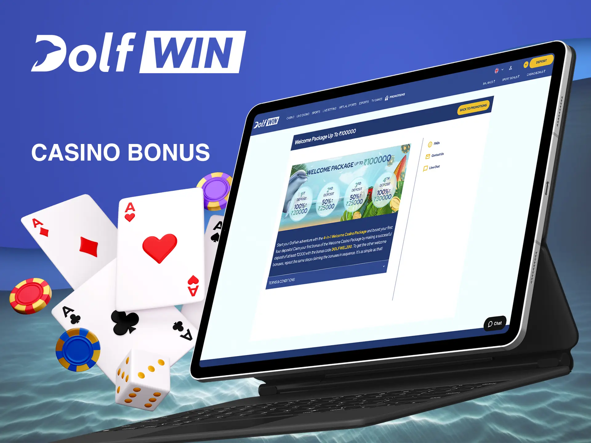 Choosing a casino bonus from Dolfwin will allow you to make your bets big and gain experience when playing slots.