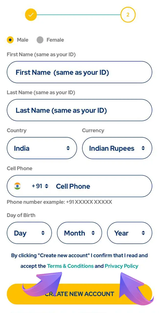 Familiarise yourself with the Dolfwin site rules so that you don't have any problems when registering an account.