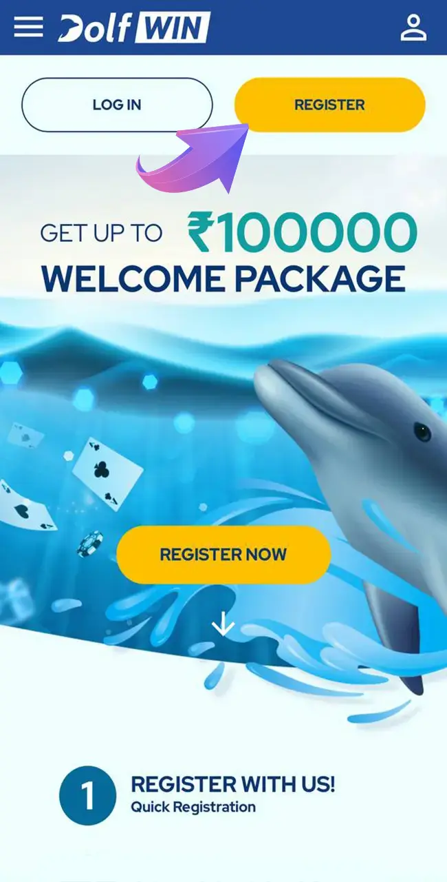 Start your introduction to Dolfwin Casino by completing a simple and straightforward registration.