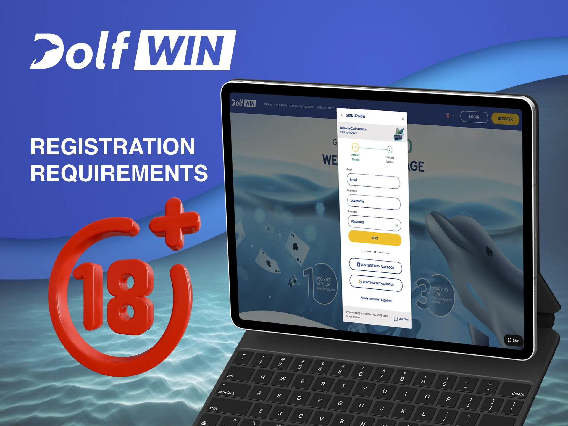 Please note that registration at Dolfwin Casino is only available to adults.