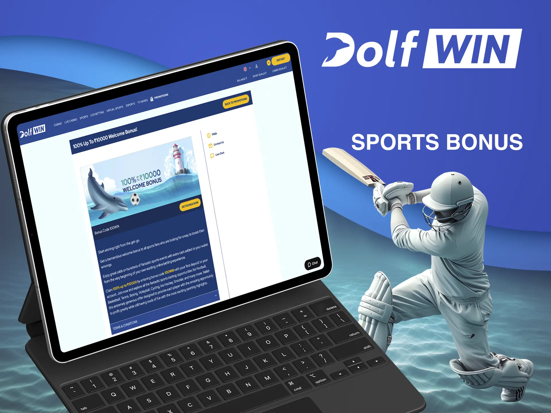Dolfwin's excellent sports betting bonus will give you the confidence to win and an unforgettable experience.