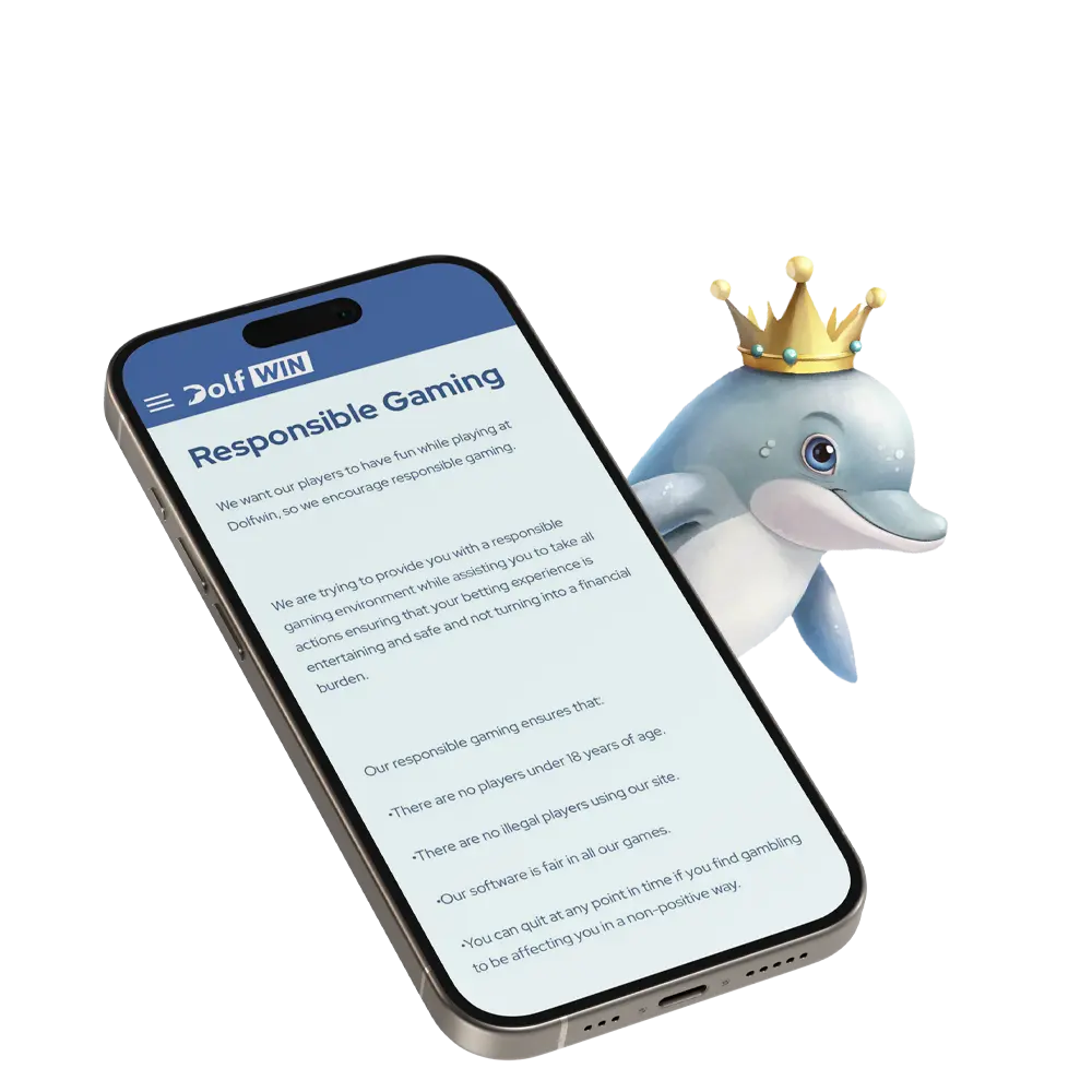 Be careful and remember to take breaks when playing at Dolfwin Casino.