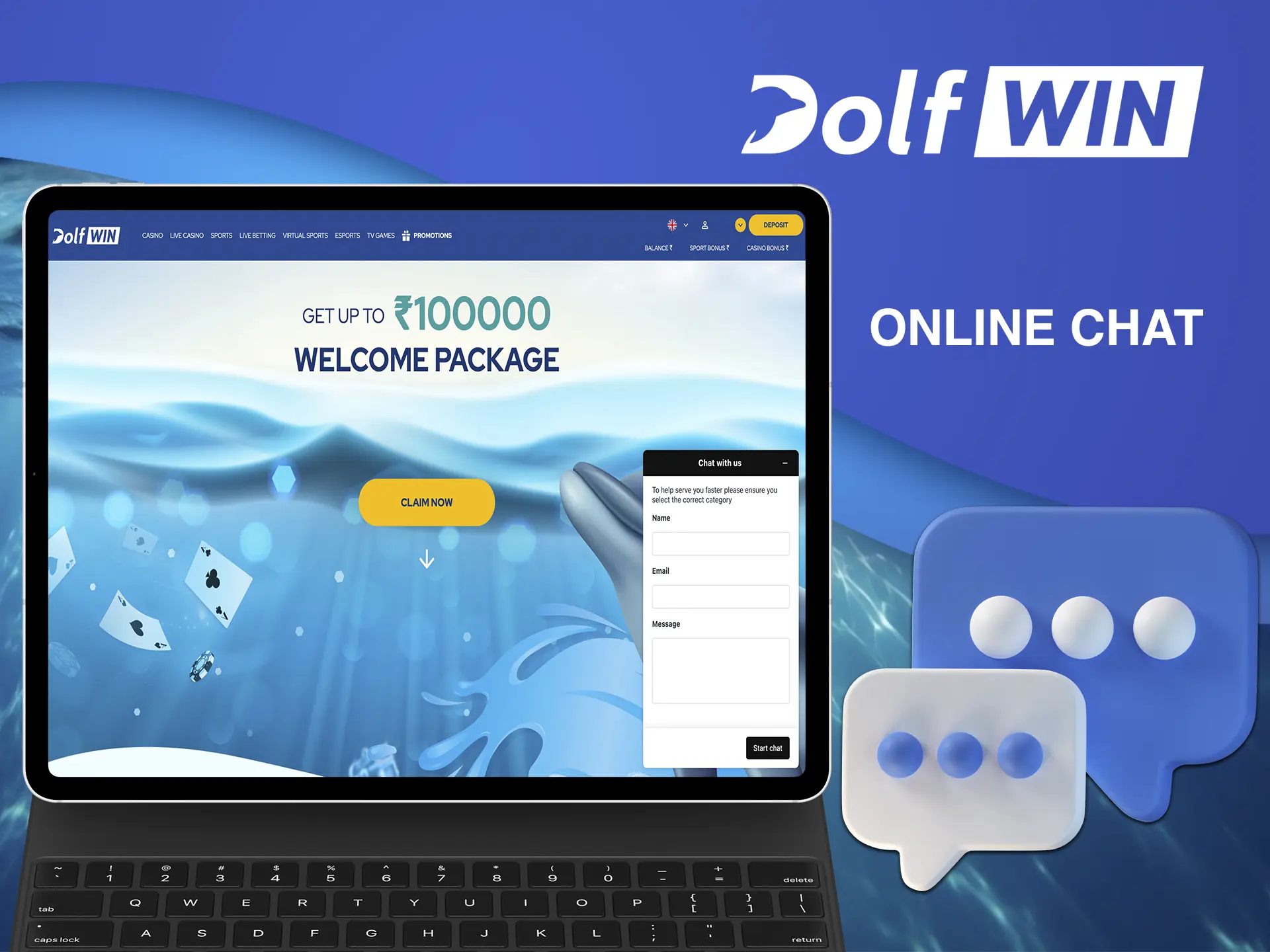 You can get regular support and instant response when you contact support using Dolfwin casino online chat.