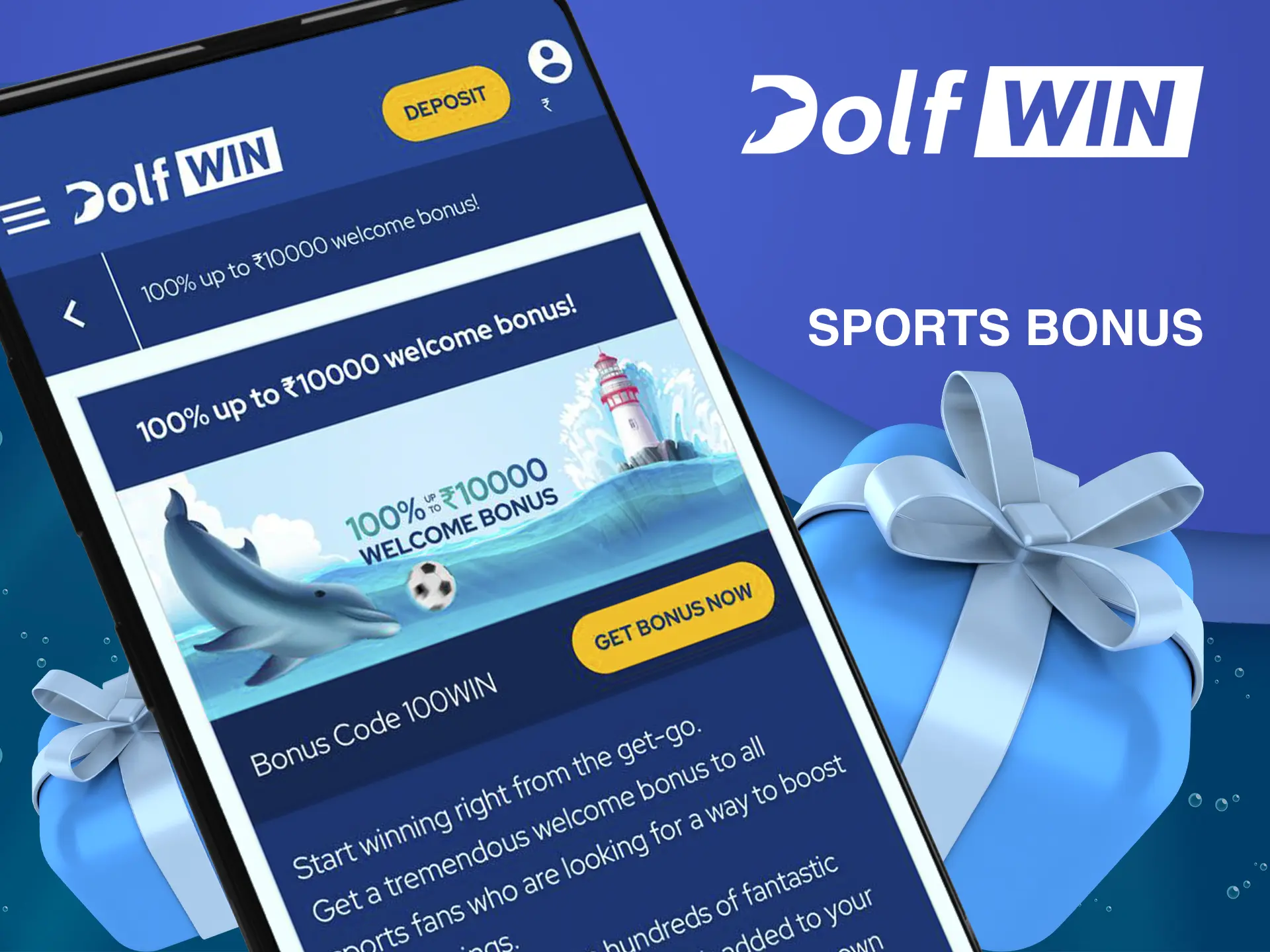 Pick up a sports bonus from Dolfwin to maximise your bet.