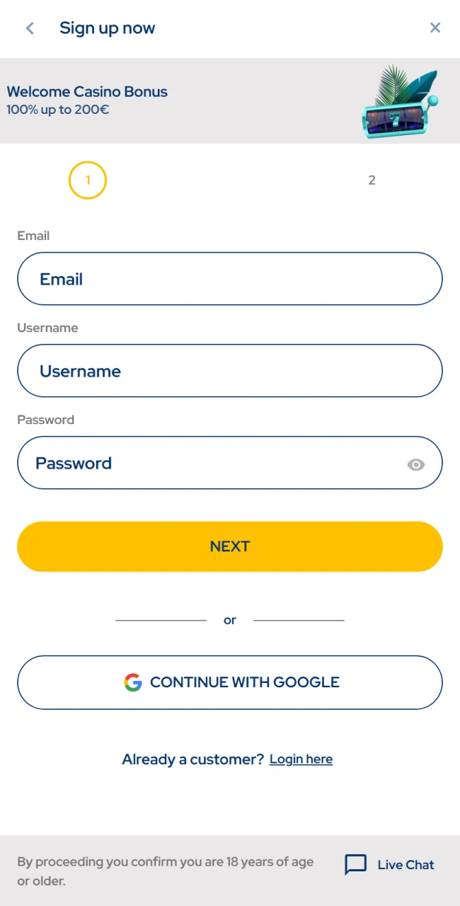 To place bets in the live casino at Dolfwin, you need to register.