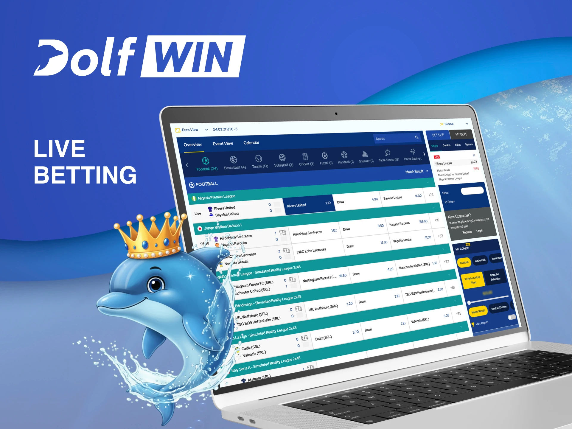 Jump into the action with Dolfwin's live betting markets for all ongoing matches.