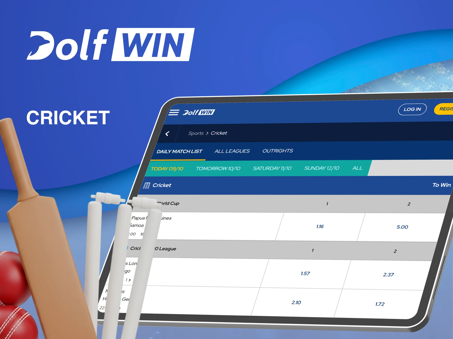 Place your bets on major Cricket tournaments with Dolfwin.
