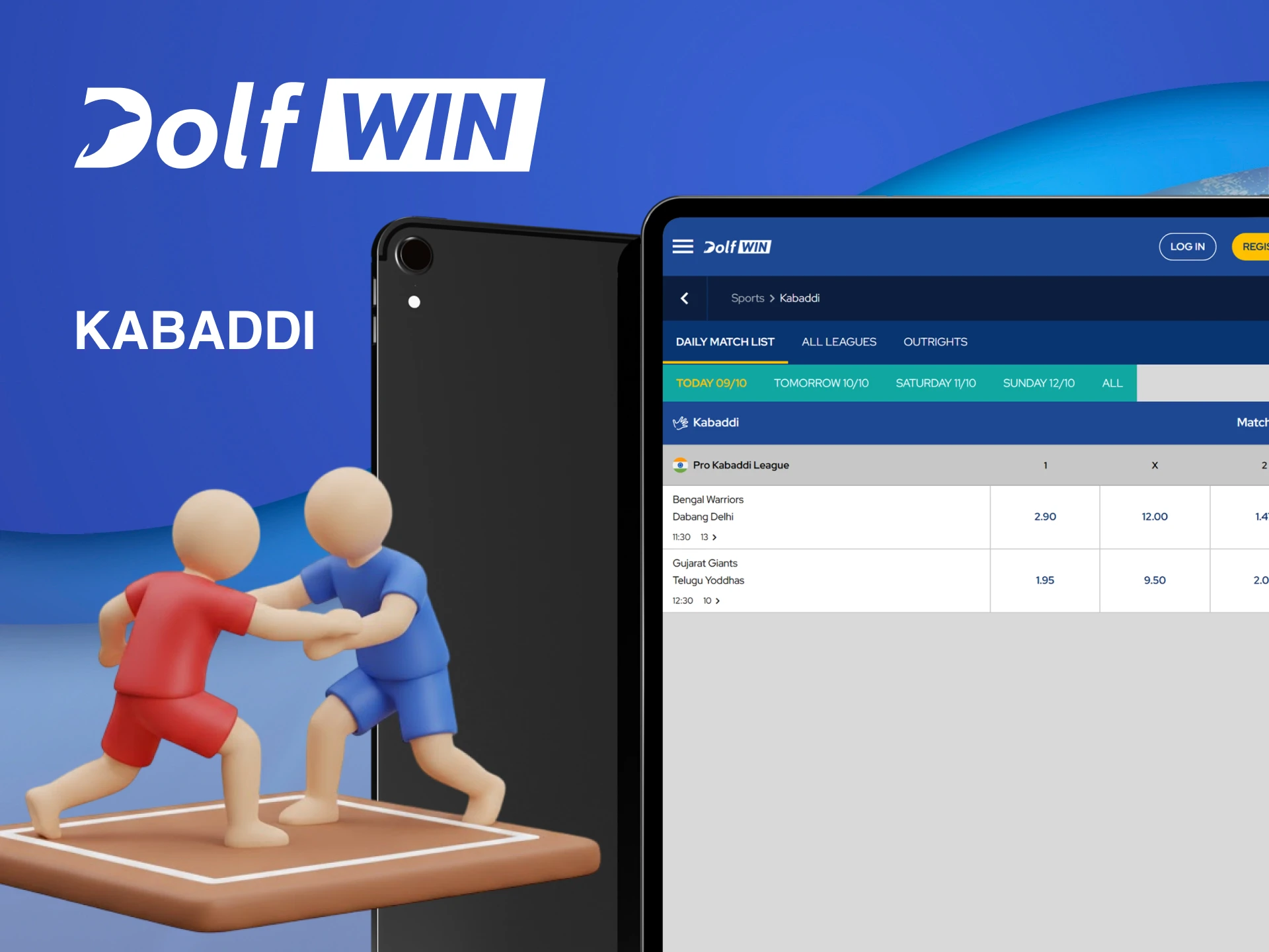 Experience the thrill of Kabaddi betting with competitive odds on Dolfwin Sports.